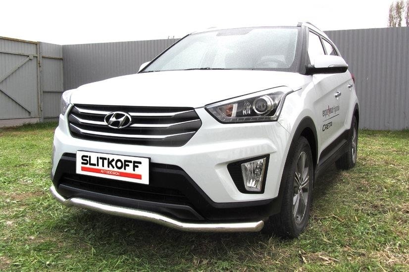 Slitkoff HCRET4WD002 защита переднего бампера d57 "волна" Hyundai Creta 4WD 2016