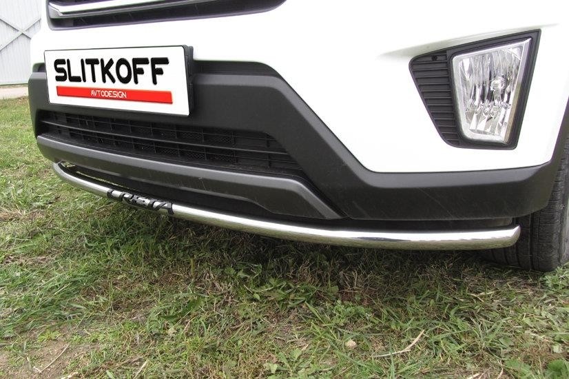 Slitkoff HCRET4WD003 защита переднего бампера d42 радиусная с надписью Hyundai Creta 4WD 2016