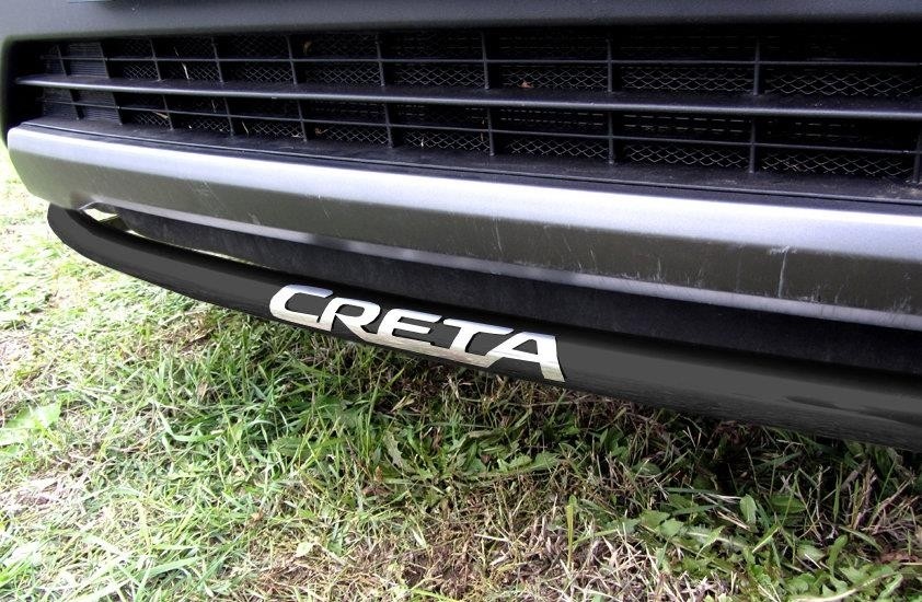 Slitkoff HCRET4WD003B защита переднего бампера d42 радиусная с надписью черная Hyundai Creta 4WD 2016