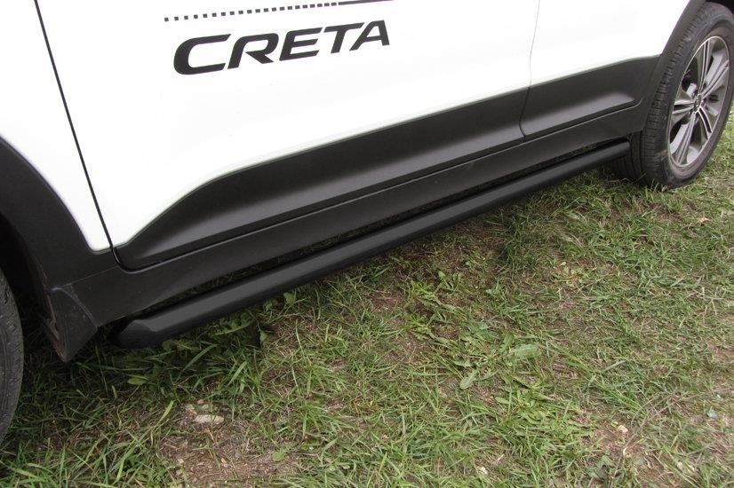 Slitkoff HCRET4WD008B защита порогов d57 труба черная Hyundai Creta 4WD 2016