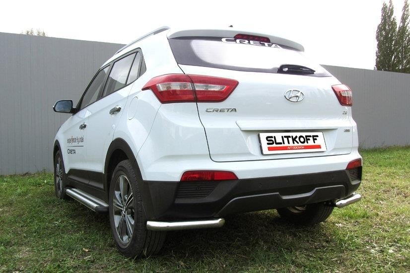 Slitkoff HCRET4WD014 защита заднего бампера уголки d57 Hyundai Creta 4WD 2016