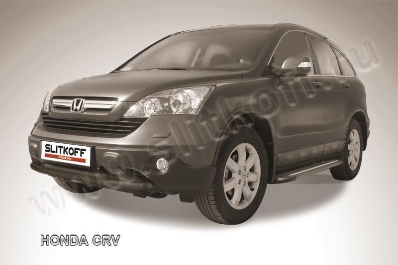 Slitkoff HCRV003B защита переднего бампера d57+ d57 двойная черная Honda CR-V (2009)
