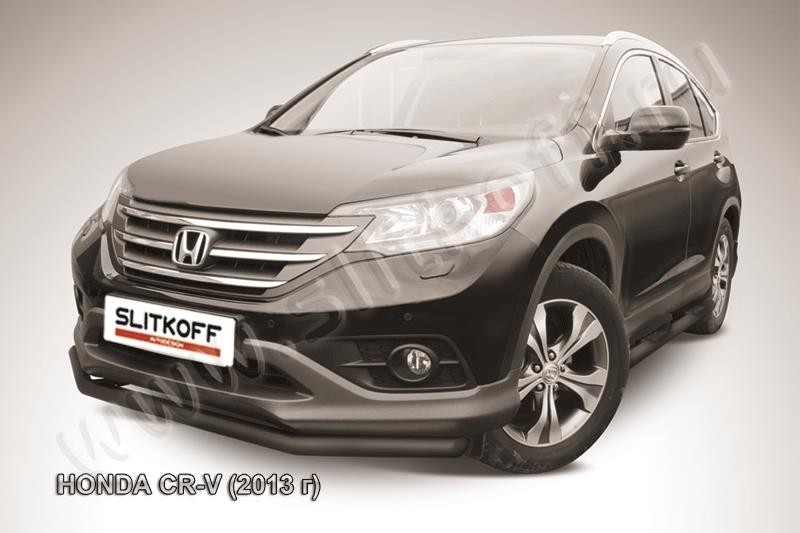 Slitkoff HCRV13-004B защита переднего бампера d57 черная Honda CR-V (2013) (2L)
