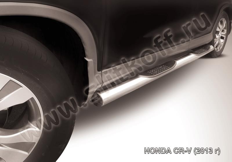 Slitkoff HCRV13-005 защита порогов d76 с проступями Honda CR-V (2013) (2L)