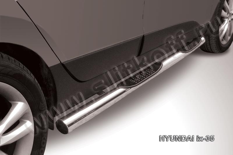 Slitkoff Hix35-004 защита порогов d76 с проступями Hyundai ix-35