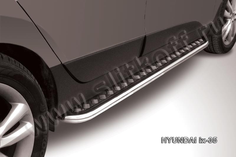 Slitkoff Hix35-007 защита порогов d57 с листом усиленная Hyundai ix-35
