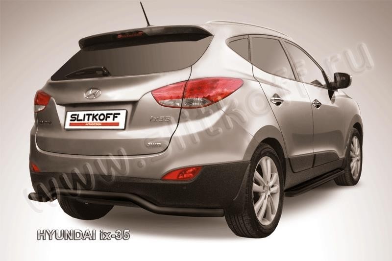 Slitkoff Hix35-008B защита заднего бампера d57 "волна" черная Hyundai ix-35