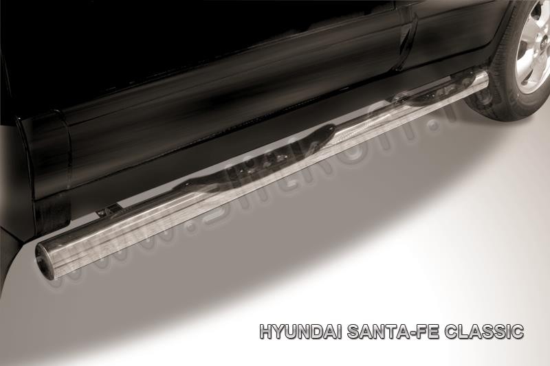 Slitkoff HSFT010 защита порогов d76 с проступями Hyundai Santa Fe Classic (Таганрог)
