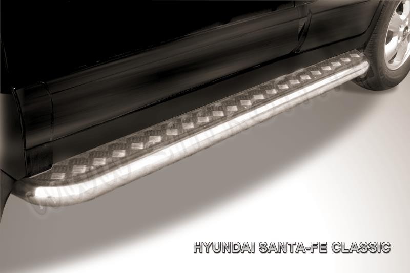 Slitkoff HSFT012 защита порогов d57 с листом Hyundai Santa Fe Classic (Таганрог)