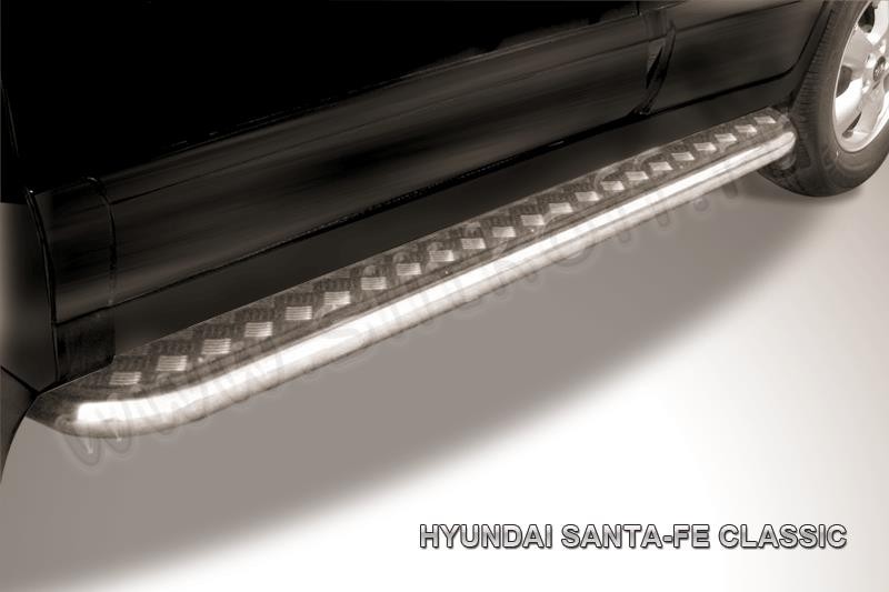 Slitkoff HSFT013 защита порогов d42 с листом Hyundai Santa Fe Classic (Таганрог)
