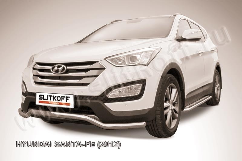 Slitkoff HSFT12-001 защита переднего бампера d57 "волна" Hyundai Santa Fe (2012)