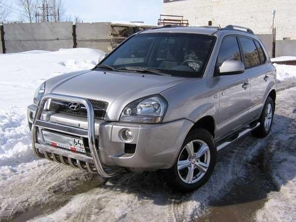 Slitkoff HT003 кенгурятник высокий d57 с защитой картера Hyundai Tucson