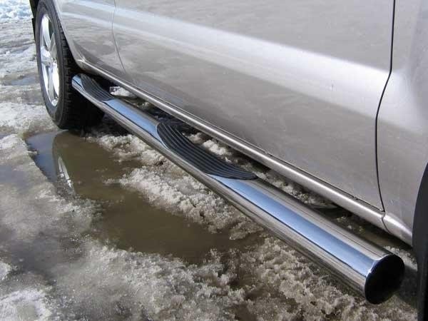 Slitkoff HT007 защита порогов d76 с проступями Hyundai Tucson