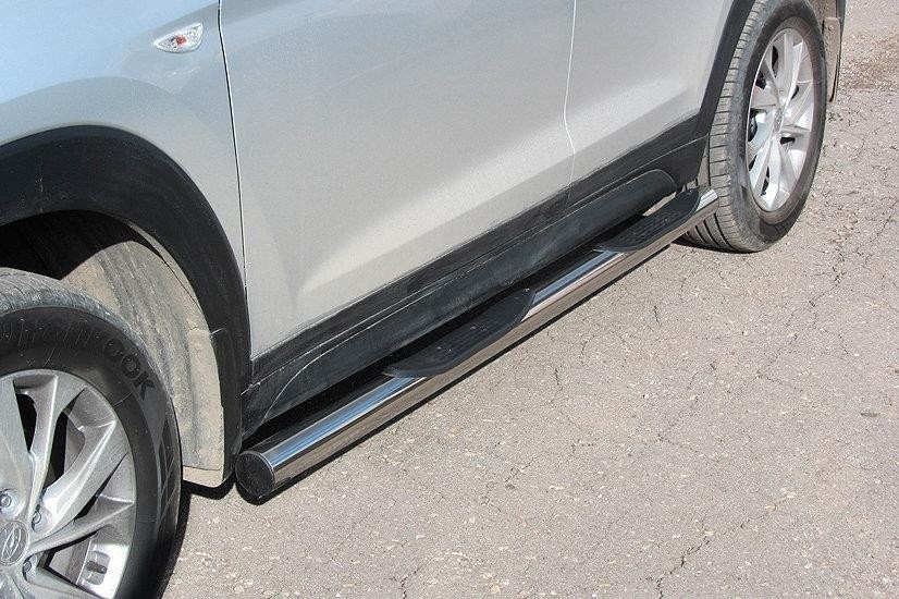 Slitkoff HT18006 защита порогов d76 с проступями Hyundai Tucson (2018)