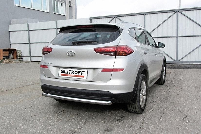 Slitkoff HT18008 защита заднего бампера d57 длинная Hyundai Tucson (2018)