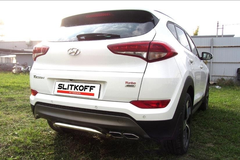 Slitkoff HT4WD15007 защита заднего бампера d42 "скоба" Hyundai Tucson 4WD (2015)