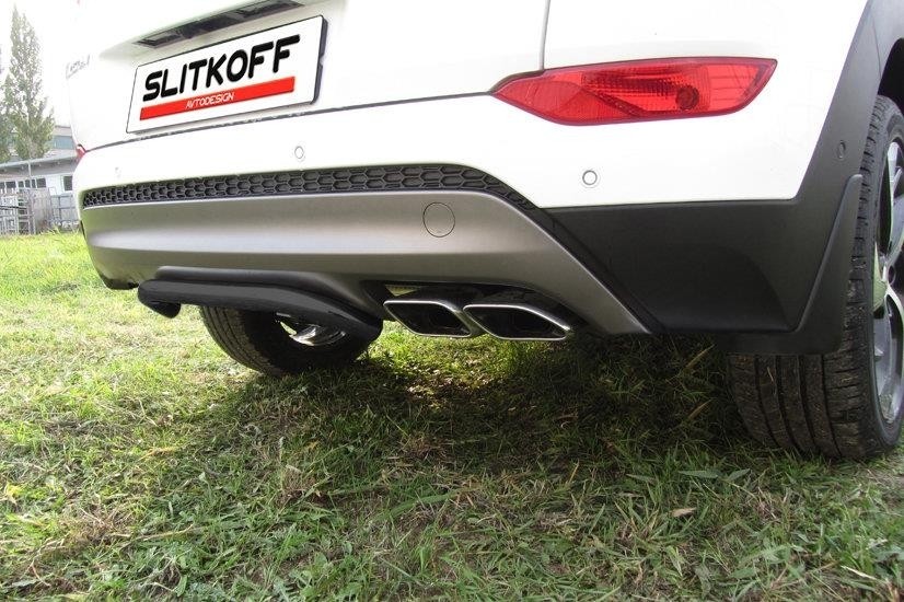 Slitkoff HT4WD15007B защита заднего бампера d42 "скоба" черная Hyundai Tucson 4WD (2015)