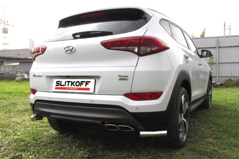 Slitkoff HT4WD15009 защита заднего бампера уголки d57 Hyundai Tucson 4WD (2015)
