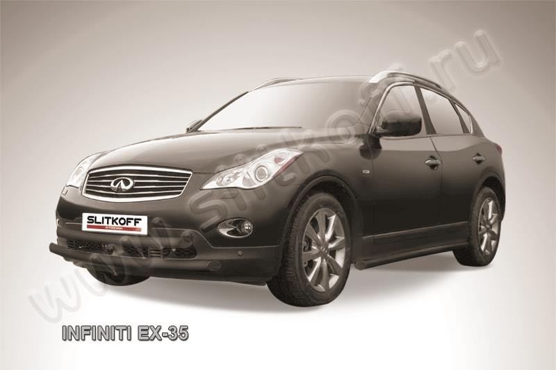Slitkoff IN.EX002B защита переднего бампера d57+ d57 двойная широкая черная Infiniti EX-35