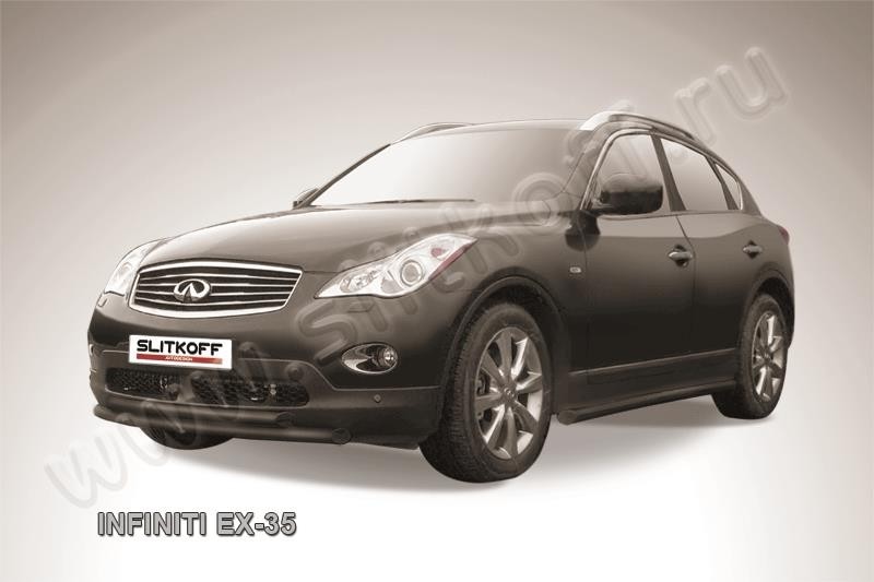 Slitkoff IN.EX003B защита переднего бампера d57+ d57 двойная черная Infiniti EX-35