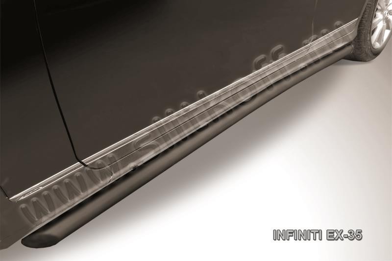 Slitkoff IN.EX004B защита порогов d57 с гибами черная Infiniti EX-35
