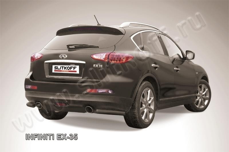 Slitkoff IN.EX007B защита заднего бампера уголки d57 черные Infiniti EX-35