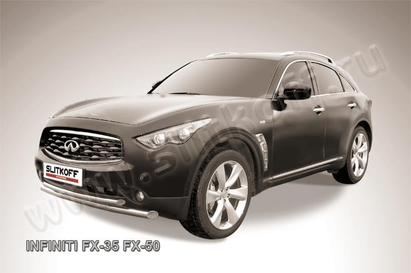 Slitkoff IN.FX003 защита переднего бампера d76+ d57 двойная Infiniti FX-35; FX-50