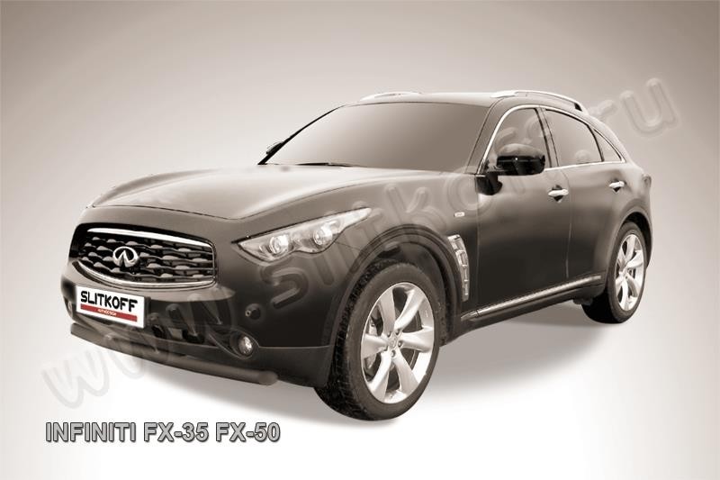 Slitkoff IN.FX004B защита переднего бампера d76 черная Infiniti FX-35; FX-50