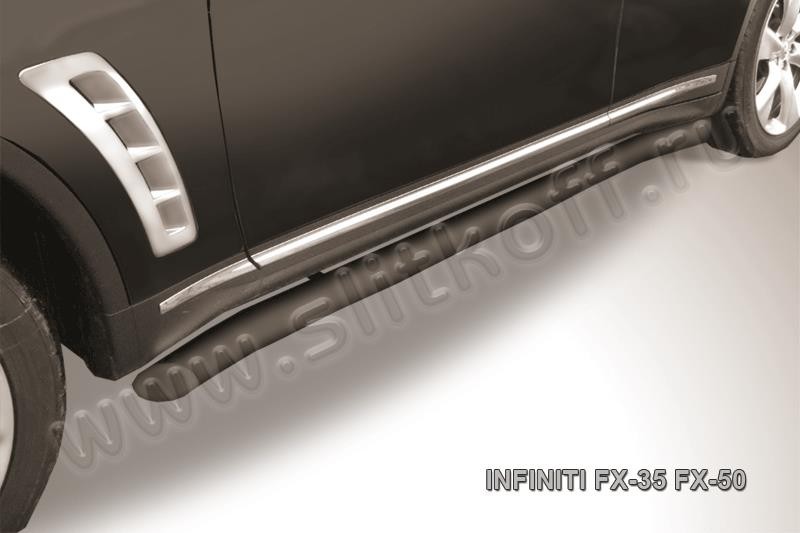Slitkoff IN.FX006B защита порогов d76 с гибами черная Infiniti FX-35/FX-50