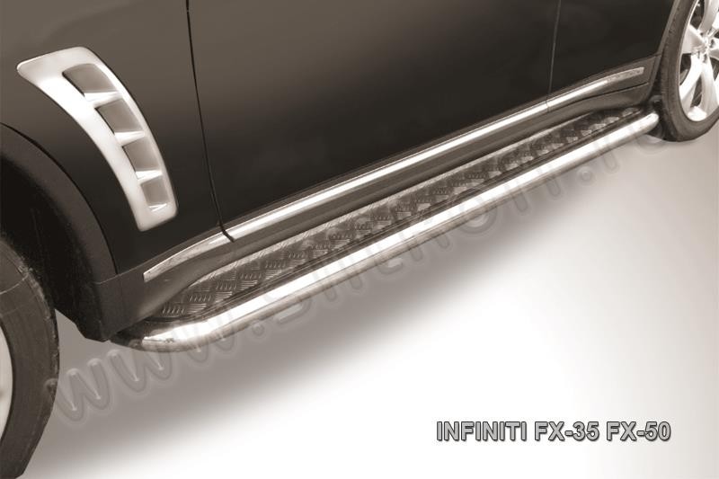 Slitkoff IN.FX008 защита порогов d57 с листом Infiniti FX-35; FX-50