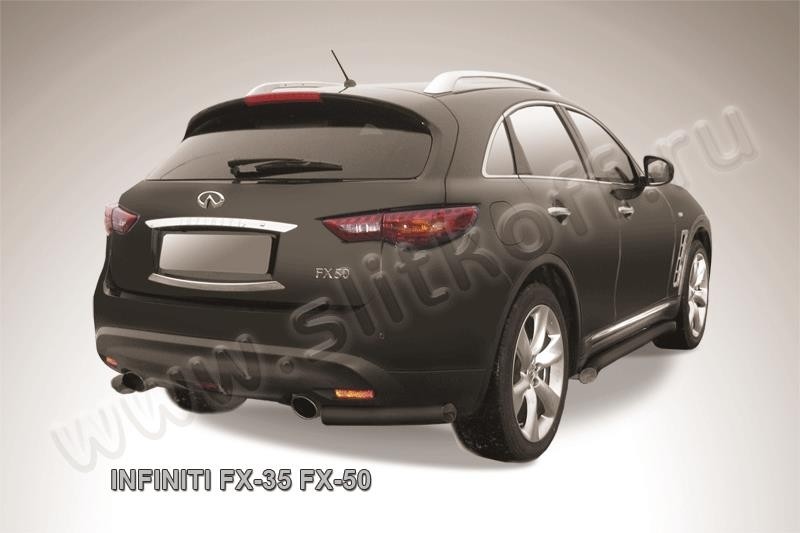Slitkoff IN.FX011B защита заднего бампера уголки d57 черные Infiniti FX-35; FX-50