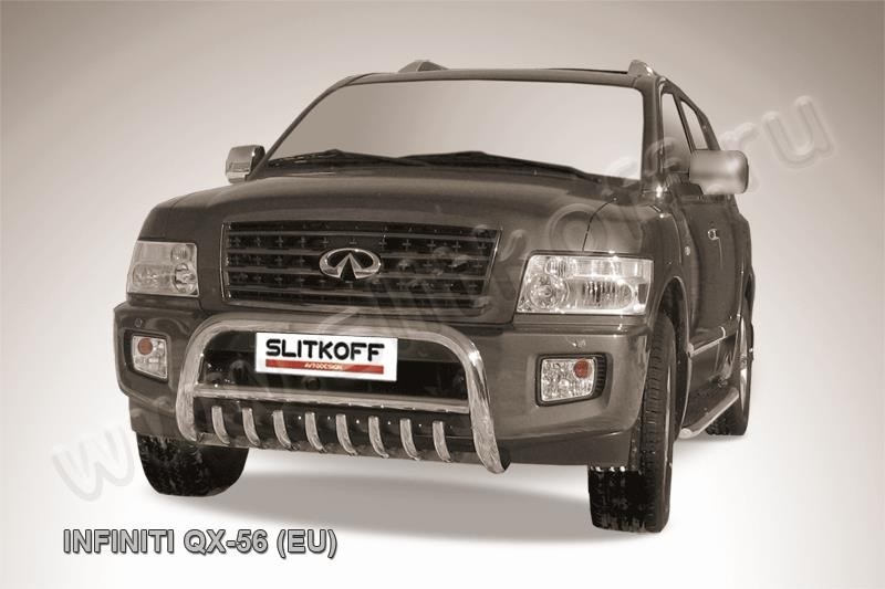 Slitkoff IN.QX001 кенгурятник d76 низкий с защитой картера Infiniti QX-56