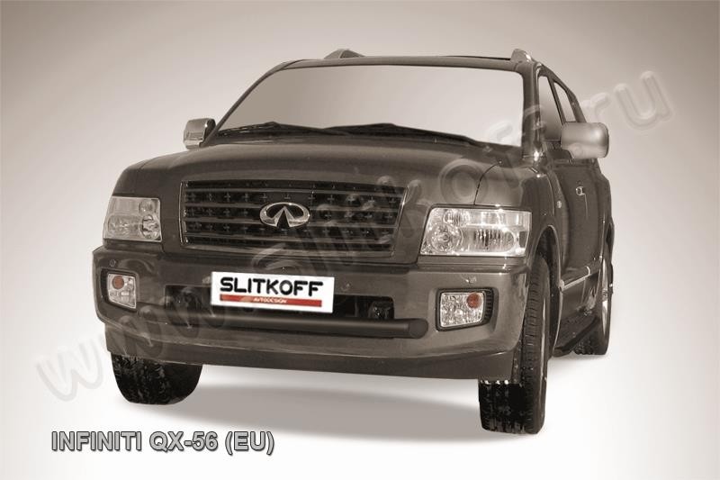 Slitkoff IN.QX004B защита переднего бампера d76 черная Infiniti QX-56