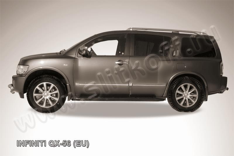 Slitkoff IN.QX006B защита штатного порога d42 черная Infiniti QX-56