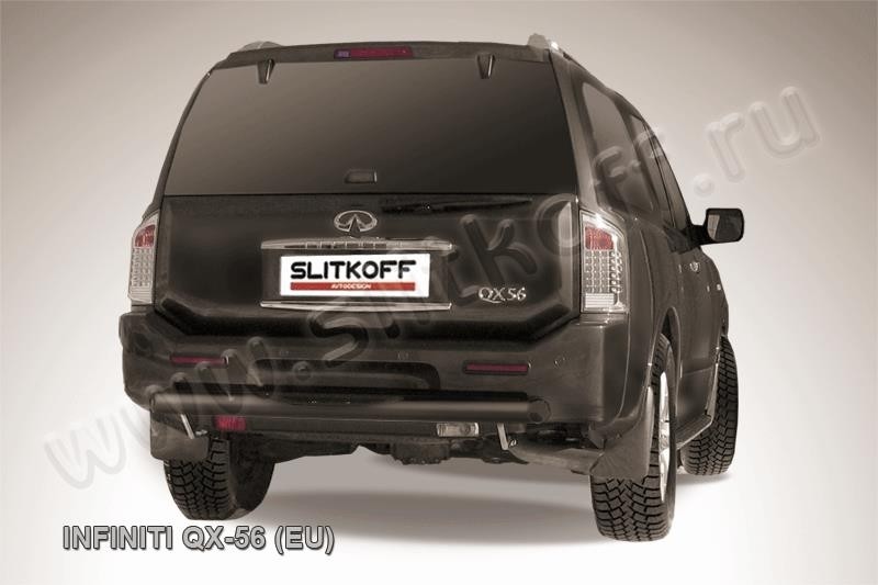 Slitkoff IN.QX007B защита заднего бампера d76 с проступями черная Infiniti QX-56