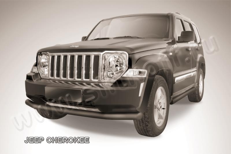 Slitkoff JCH12-002B защита переднего бампера d76 черная Jeep Cherokee KK