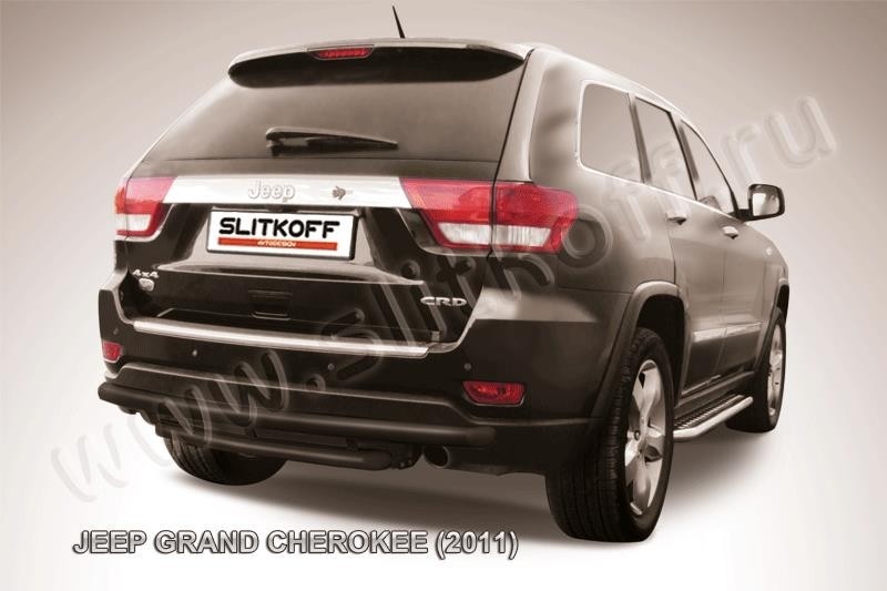 Slitkoff JGCH008B защита заднего бампера d57+ d57 двойная черная Jeep Grand Cherokee (2011)