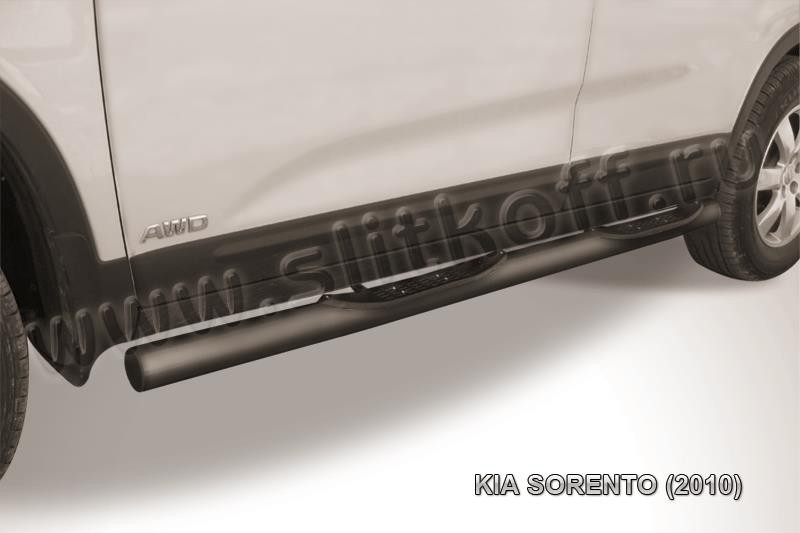 Slitkoff KS10-006B защита порогов d76 с проступями черная KIA Sorento (2010)
