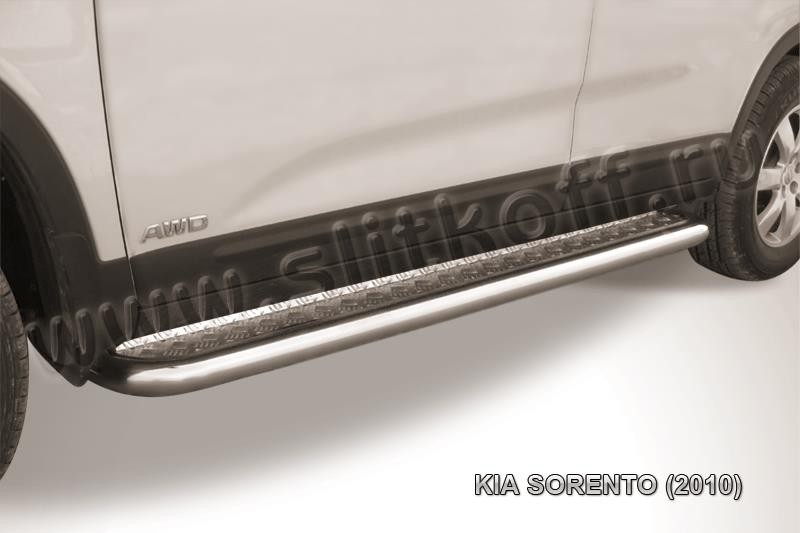 Slitkoff KS10-008 защита порогов d57 с листом KIA Sorento (2010)