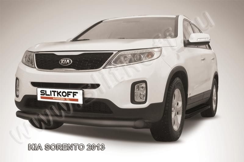 Slitkoff KS13-002B защита переднего бампера d76 черная KIA Sorento (2013)