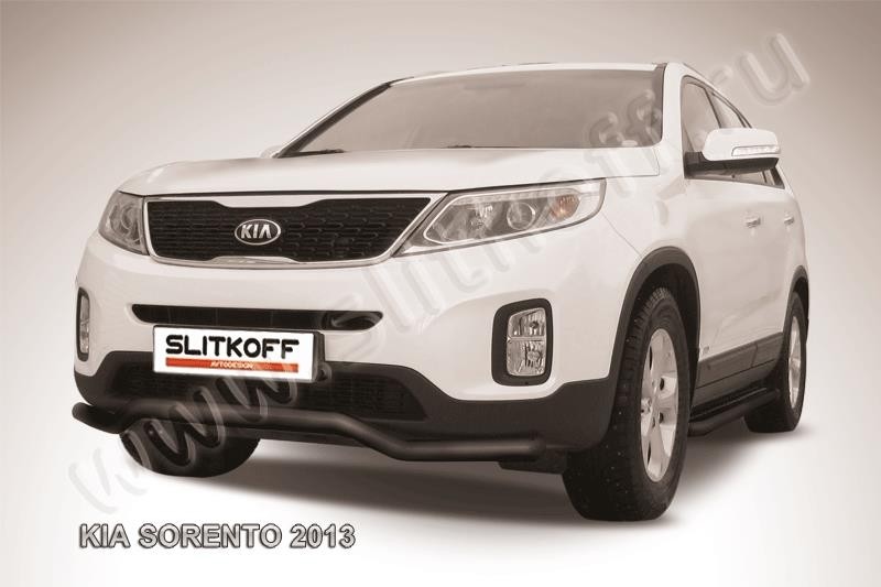 Slitkoff KS13-005B защита переднего бампера d57 "волна" черная KIA Sorento (2013)