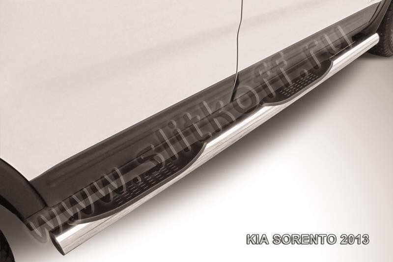 Slitkoff KS13-006 защита порогов d76 с проступями KIA Sorento (2013)