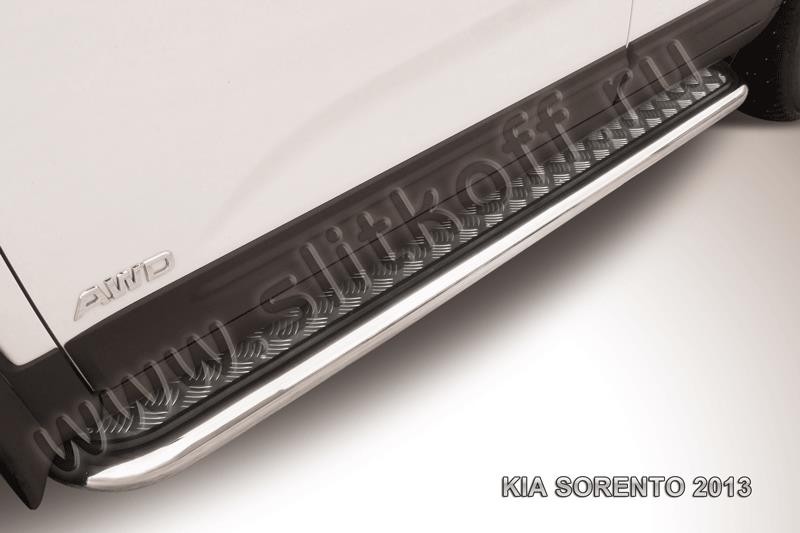 Slitkoff KS13-008 защита порогов d57 с листом усиленная KIA Sorento (2013)