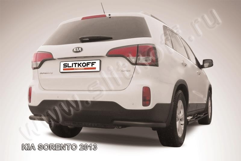 Slitkoff KS13-014B защита заднего бампера уголки d57 черные KIA Sorento (2013)