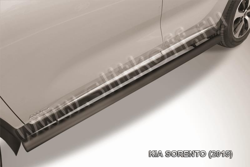Slitkoff KS15-005B защита порогов d76 труба черная KIA Sorento (2015)