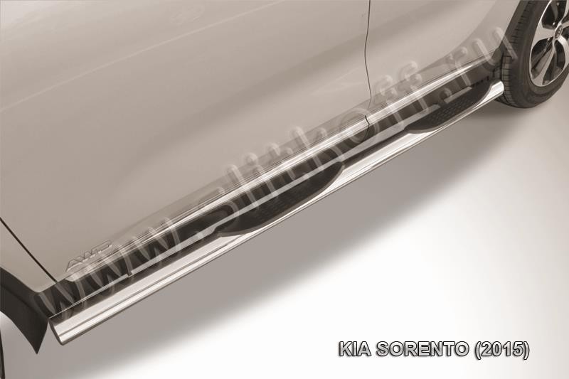 Slitkoff KS15-006 защита порогов d76 с проступями KIA Sorento (2015)