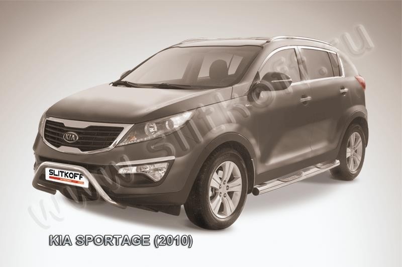 Slitkoff KSP010-001 кенгурятник d57 низкий "мини" KIA Sportage (2010)