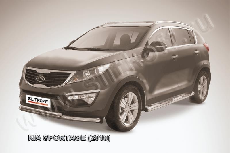 Slitkoff KSP010-002 защита переднего бампера d76+ d57 KIA Sportage (2010)