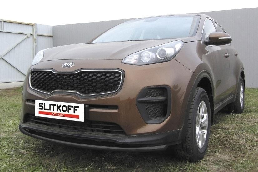 Slitkoff KSP16-002B защита переднего бампера d42 черная KIA Sportage (2016)