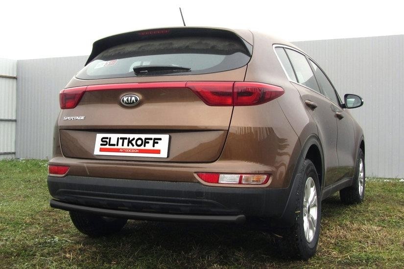 Slitkoff KSP16-007B защита заднего бампера d57 черная KIA Sportage (2016)